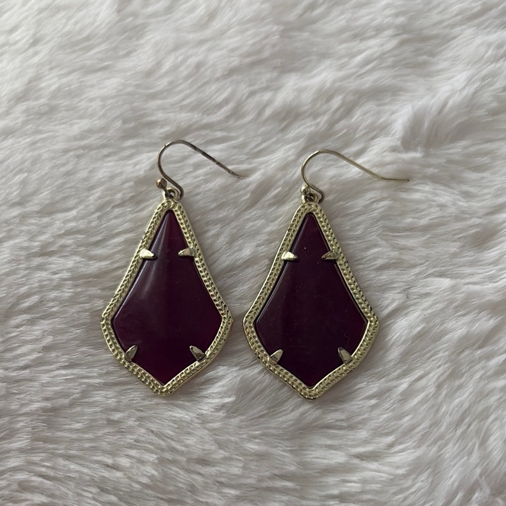 Kendra Scott Purple and Gold Geometric Earrings